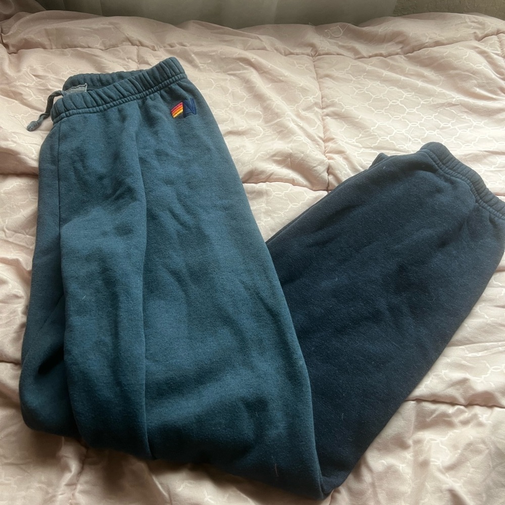 Ombré blue Aviator Nation sweatpants